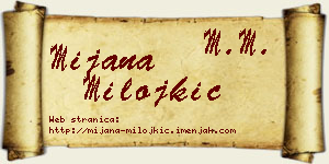 Mijana Milojkić vizit kartica